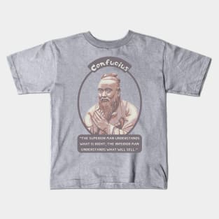 Confucius Portrait and Quote Kids T-Shirt